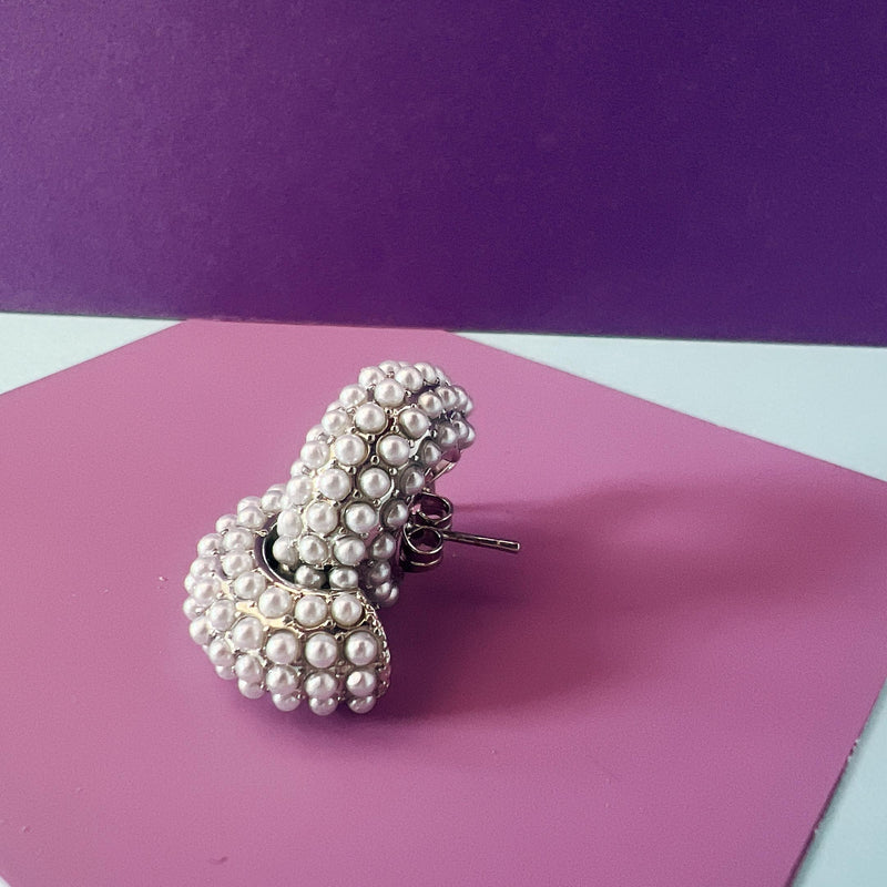 Zarcillos- SILVER HOOPS & MINI PERLAS