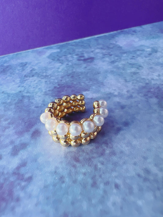 EARCUFF GOLD PEARL