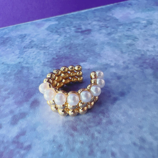 EARCUFF GOLD PEARL